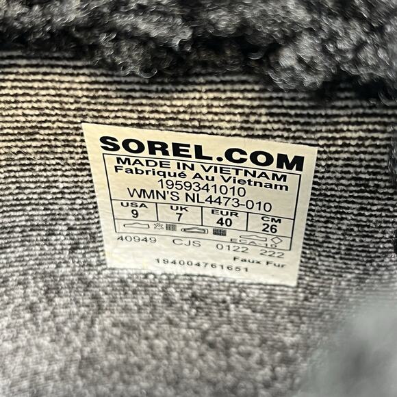 Sorel Tofino II Boots Women’s 9 Black Gray Faux Fur Waterproof Winter Snow - Picture 10 of 11